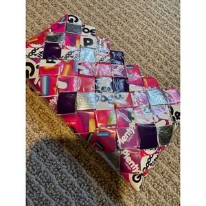 Nahui Ollin Good & Plenty Candy Wrapper Woven Wristlet Clutch Bag Pink Purple